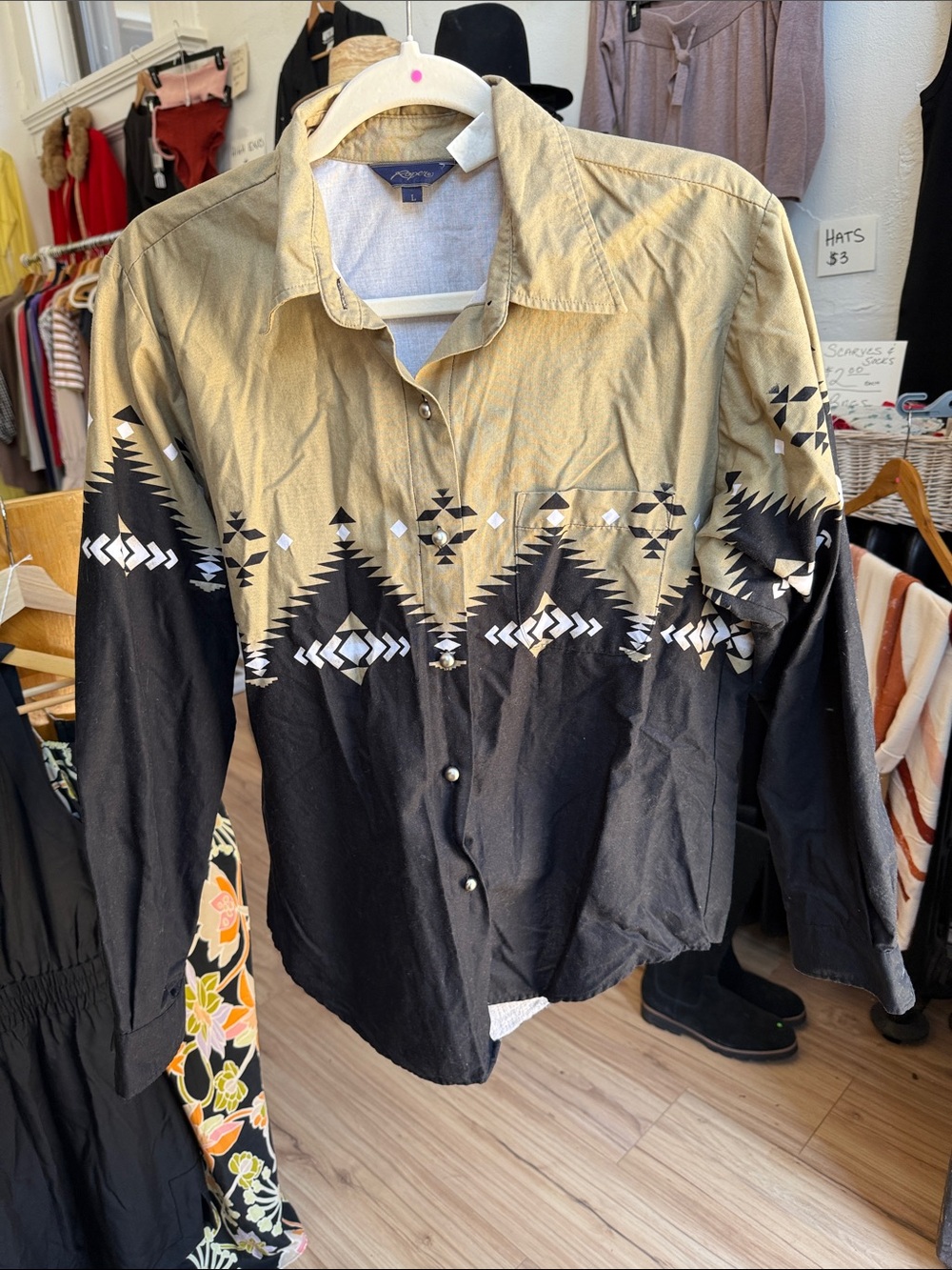 Men's Roper Two-Tone Aztec Print Button-Up Shirt - Picture 1 of 4